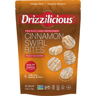Drizzilicious Mini Rice Cakes Reimagined, Cinnamon Swirl Bites