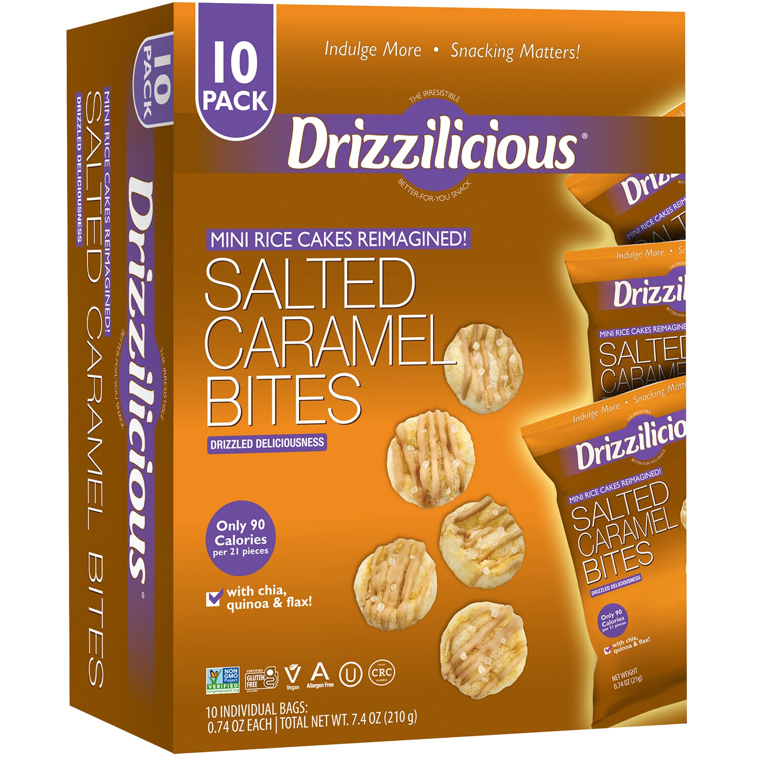 Drizzilicious Mini Rice Cakes Reimagined, Salted Caramel