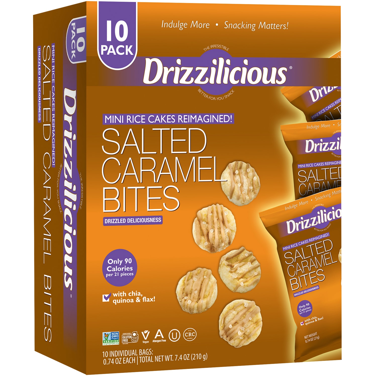 Drizzilicious Mini Rice Cakes Reimagined, Salted Caramel