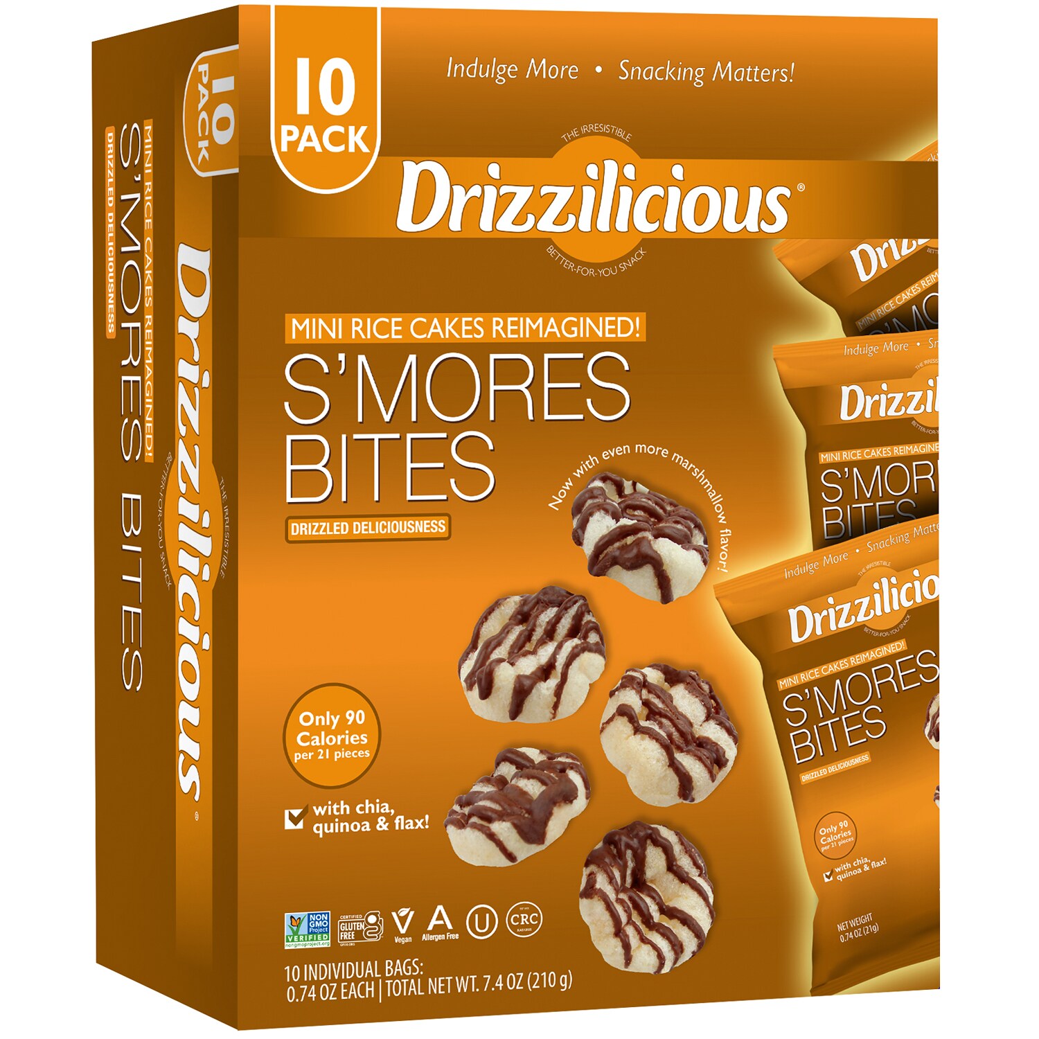 Drizzilicious Mini Rice Cakes Reimagined, S'Mores Bites