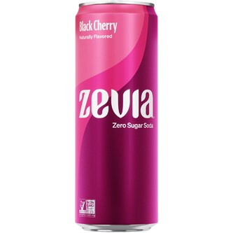 Zevia Zero Sugar Soda, Black Cherry, Can