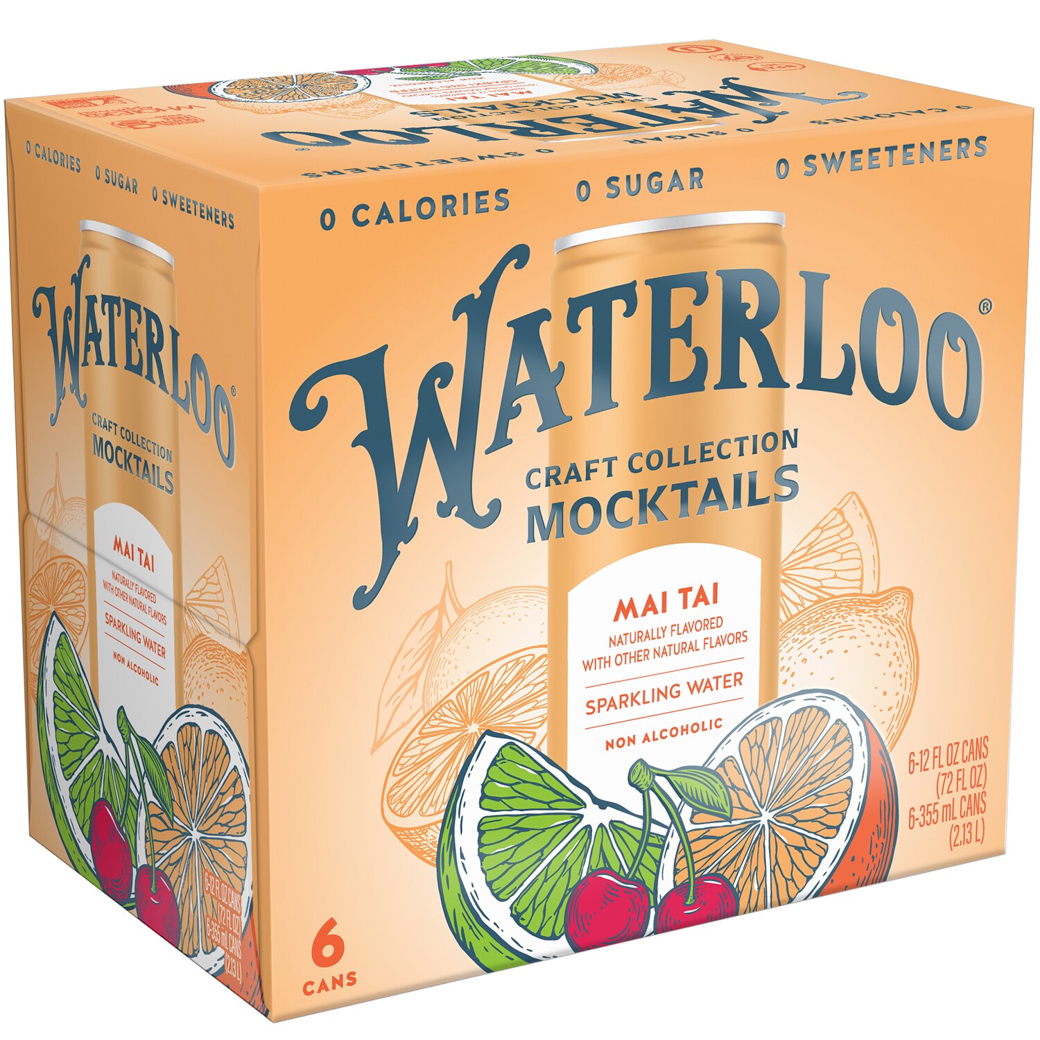 Waterloo Non-Alcoholic Sparkling Mai Tai, Cans