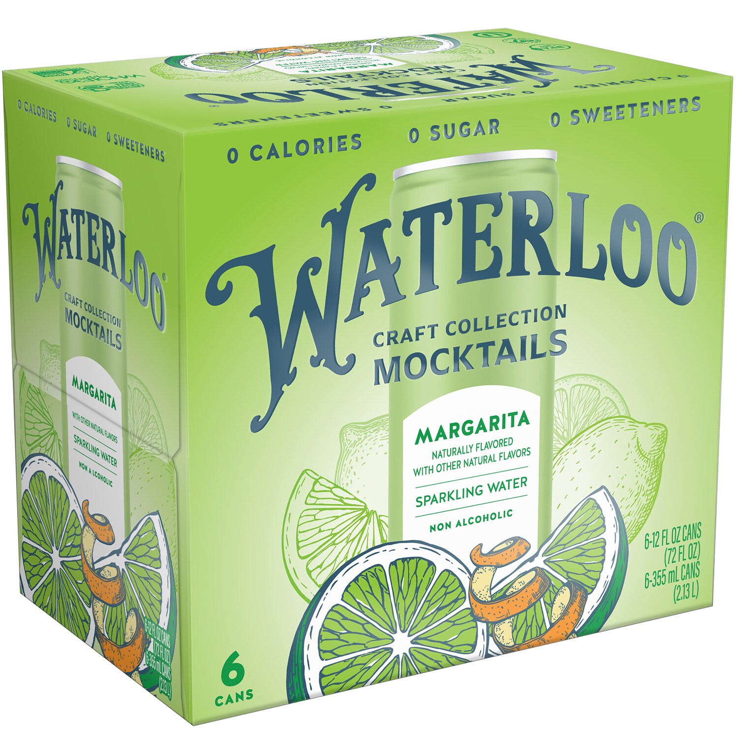 Waterloo Non-Alcoholic Sparkling Margarita, Cans