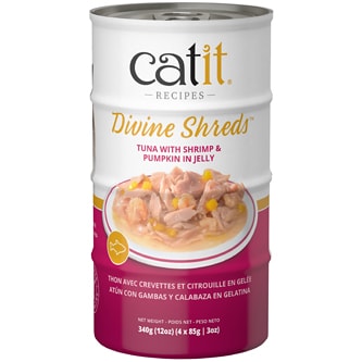 Catit Divine Shreds in Jelly Wet Cat Food, Tuna with Shrimp & Pumpkin