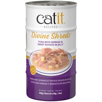 Catit Divine Shreds in Jelly Wet Cat Food, Tuna with Shirasu & Sweet Potato