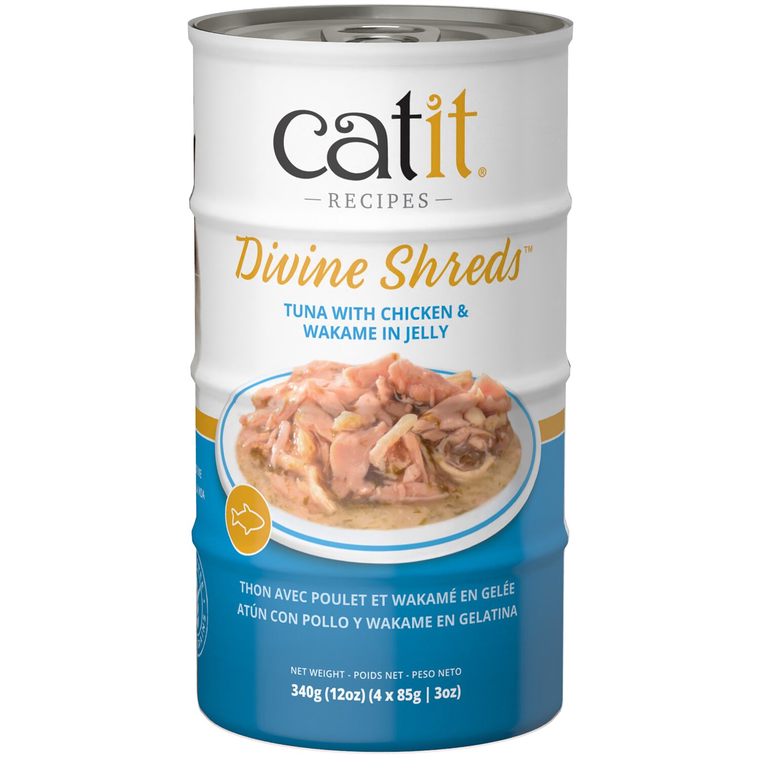 Catit Divine Shreds in Jelly Wet Cat Food, Tuna with Chicken & Wakame