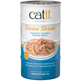 Catit Divine Shreds in Jelly Wet Cat Food, Tuna with Chicken & Wakame