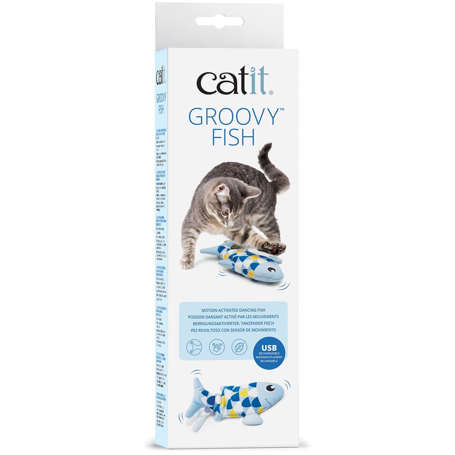 Catit Blue Groovy Fish Interactive Cat Toy with Catnip