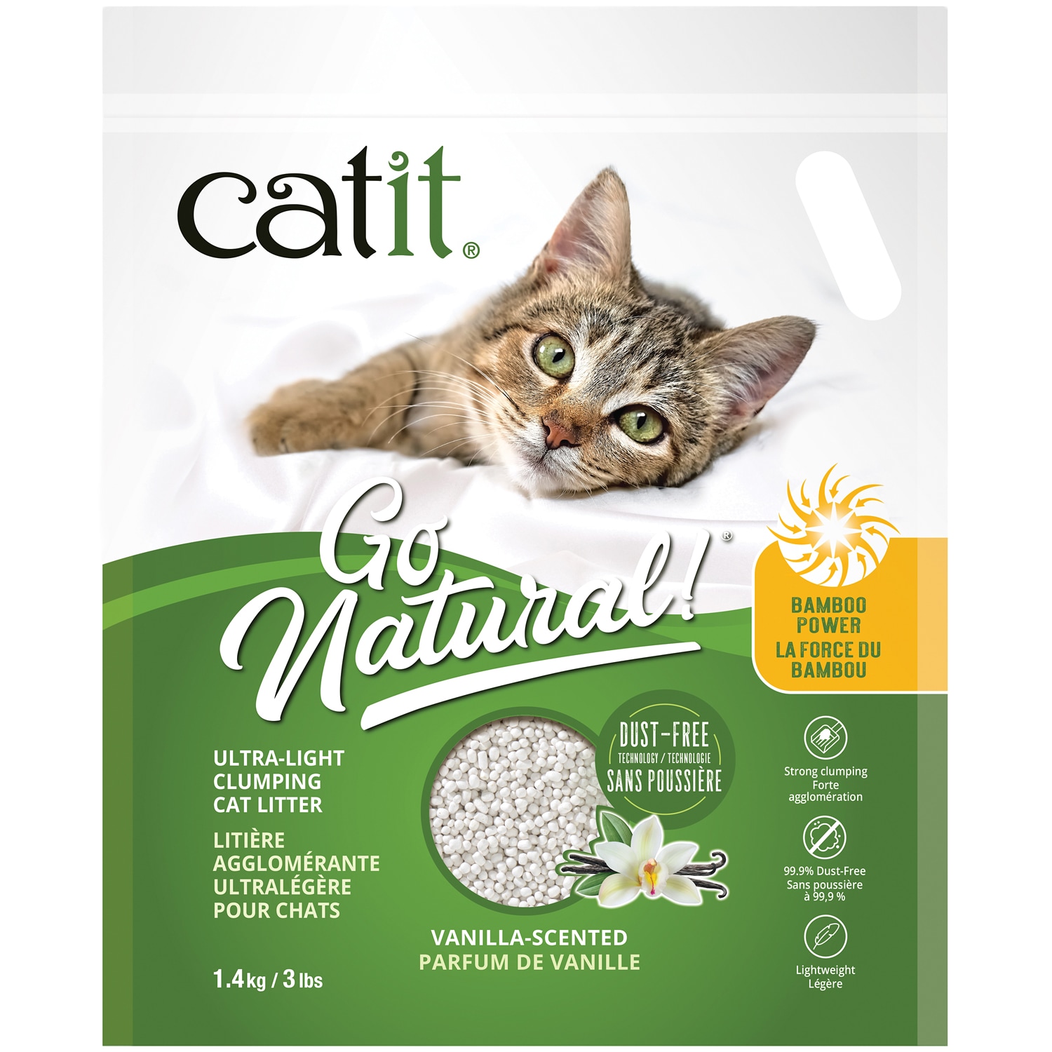 Catit Go Natural Ultra-Light Bamboo Power Clumping Cat Litter Vanilla Scented