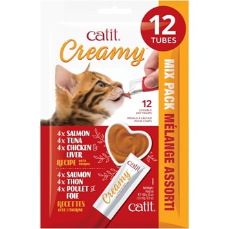 Catit Creamy Lickable Cat Treats, Variety Pack
