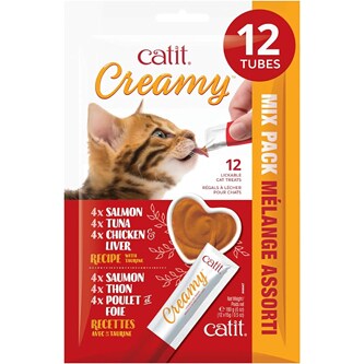 Catit Creamy Lickable Cat Treats, Variety Pack