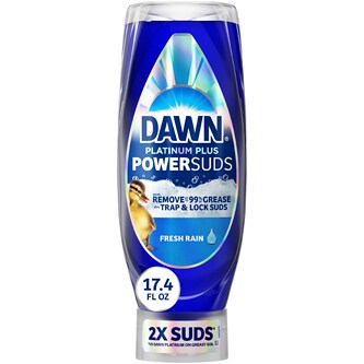Dawn Platinum Plus PowerSuds, Ez Squeeze Dish Soap, Fresh Rain