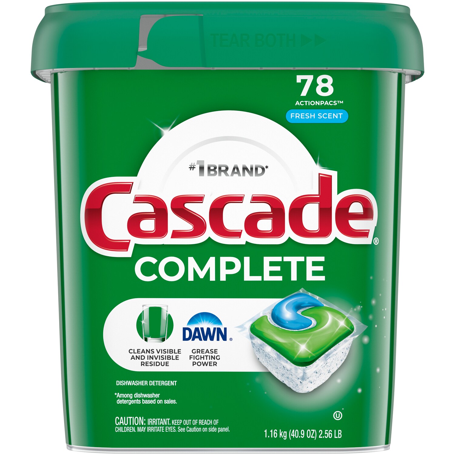 Cascade Complete ActionPacs Dishwasher Detergent, Fresh Scent