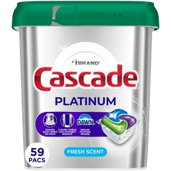 Cascade Platinum ActionPacs Dishwasher Detergent, Fresh Scent