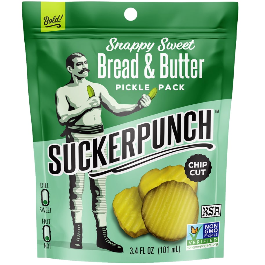 SuckerPunch Pickle Chips Snappy Sweet, Bread & Butter