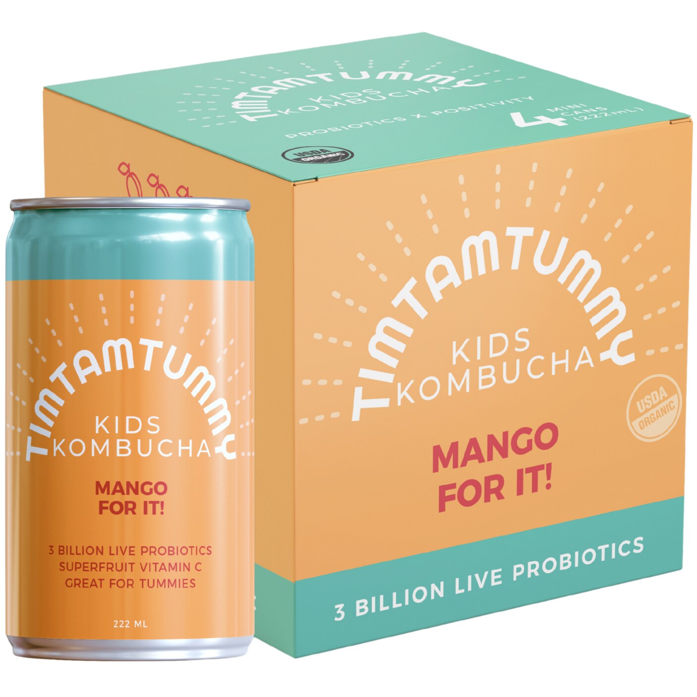 Tim Tam Tummy Organic Kombucha for Kids, Mango for It!
