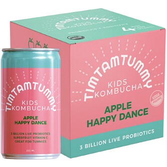 Tim Tam Tummy Organic Kombucha for Kids, Apple Happy Dance
