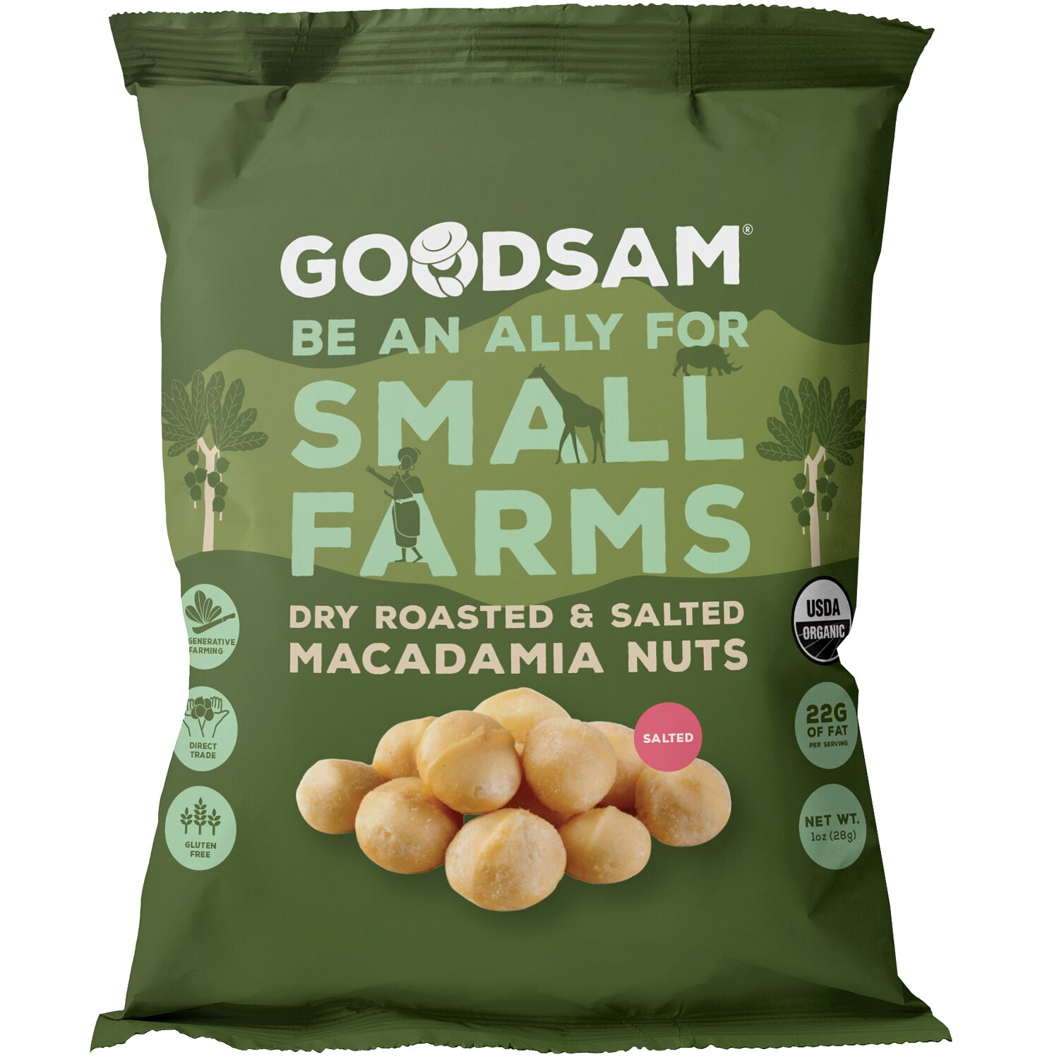GoodSam Organic Macadamia Nuts, Dry Roasted & Salted