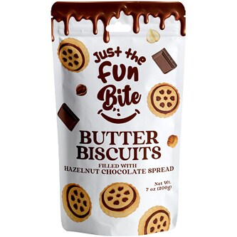 Just The Fun Bite Butter Biscuits, Hazelnut Chocolate Spread