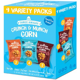 Three Amigos Crunch & Munch Corn, Variety Pack