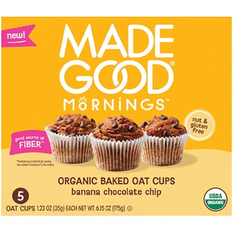Made Good Mornings Organic Baked Oat Cups, Banana Chocolate Chip