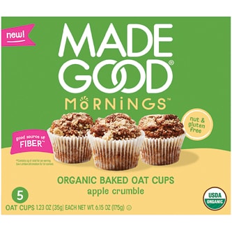 Made Good Mornings Organic Baked Oat Cups, Apple Crumble