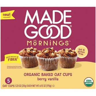 Made Good Mornings Organic Baked Oat Cups, Berry Vanilla