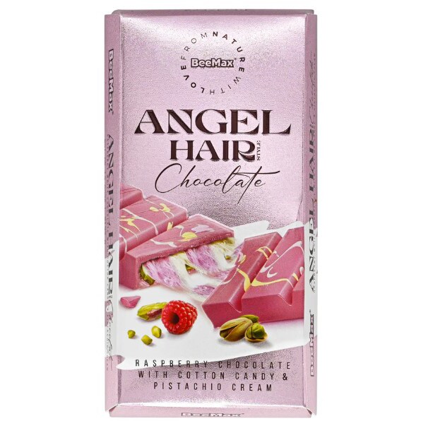 BeeMax Angel Hair Chocolate, Raspberry Chocolate With Cotton Candy & Pistachio Cream