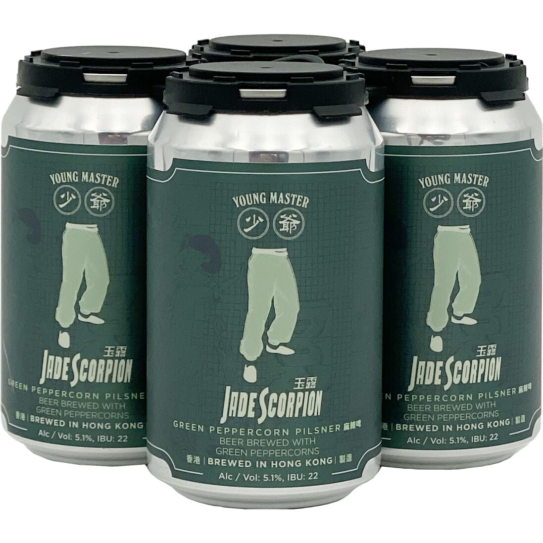 Young Master Jade Scorpion Green Peppercorn Pilsner, Cans