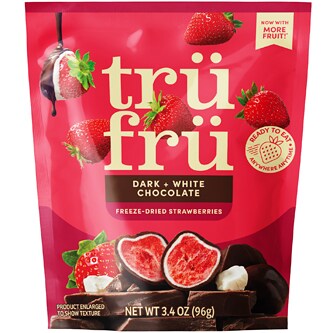 Tru Fru Freeze-Dried Strawberries, Dark & White Chocolate