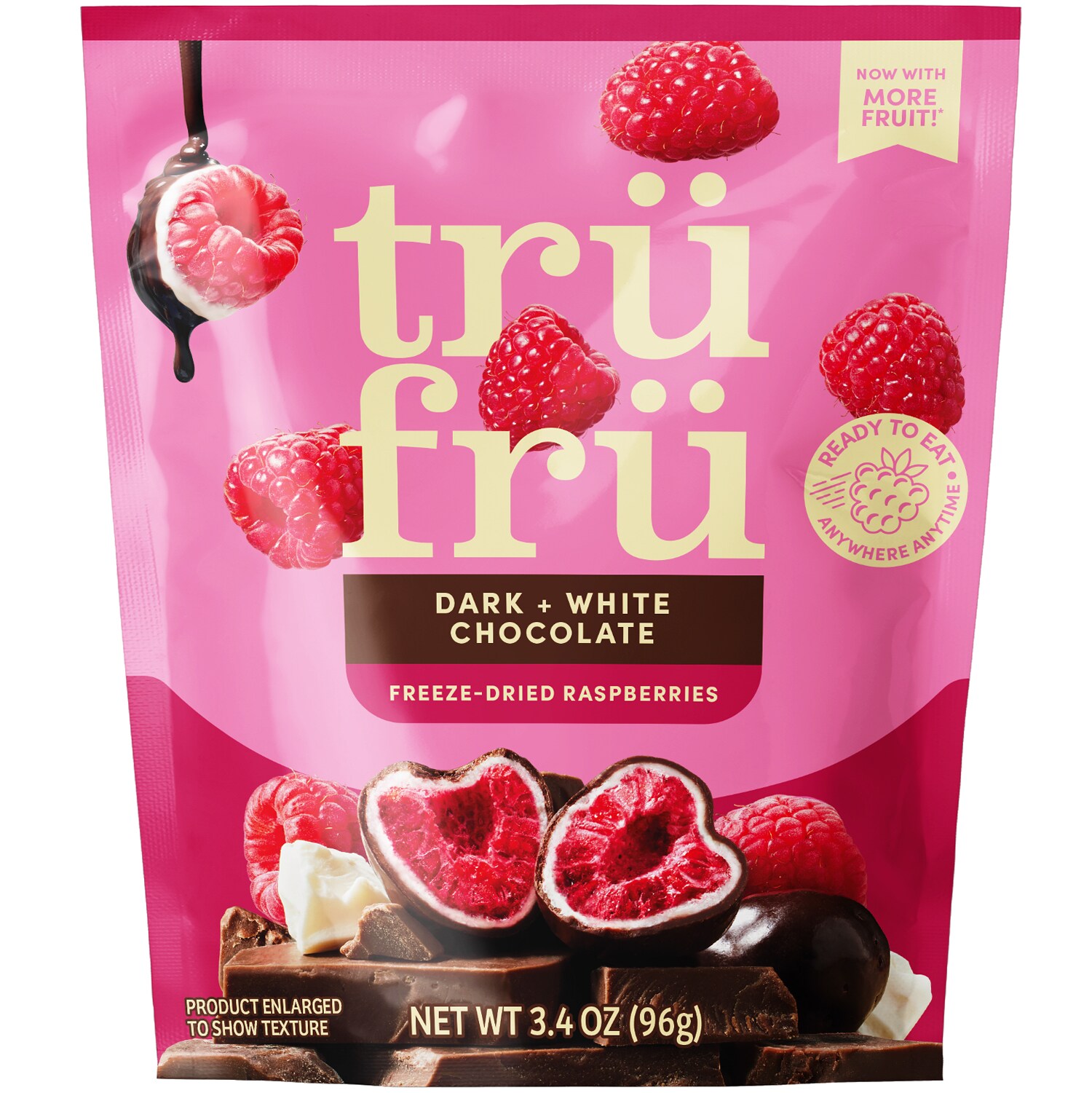 Tru Fru Freeze-Dried Raspberries, Dark & White Chocolate