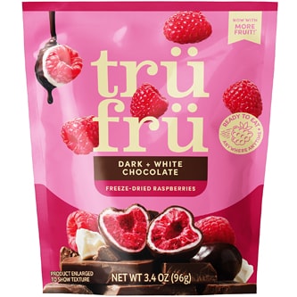 Tru Fru Freeze-Dried Raspberries, Dark & White Chocolate