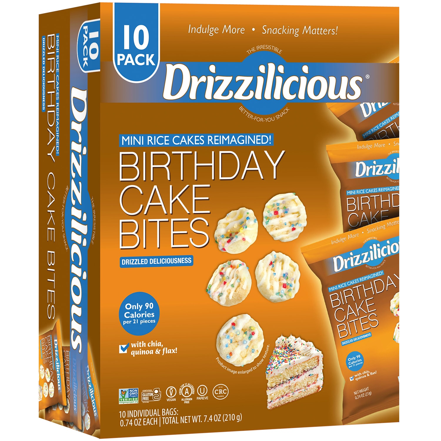 Drizzilicious Mini Rice Cakes Reimagined, Birthday Cake Bites