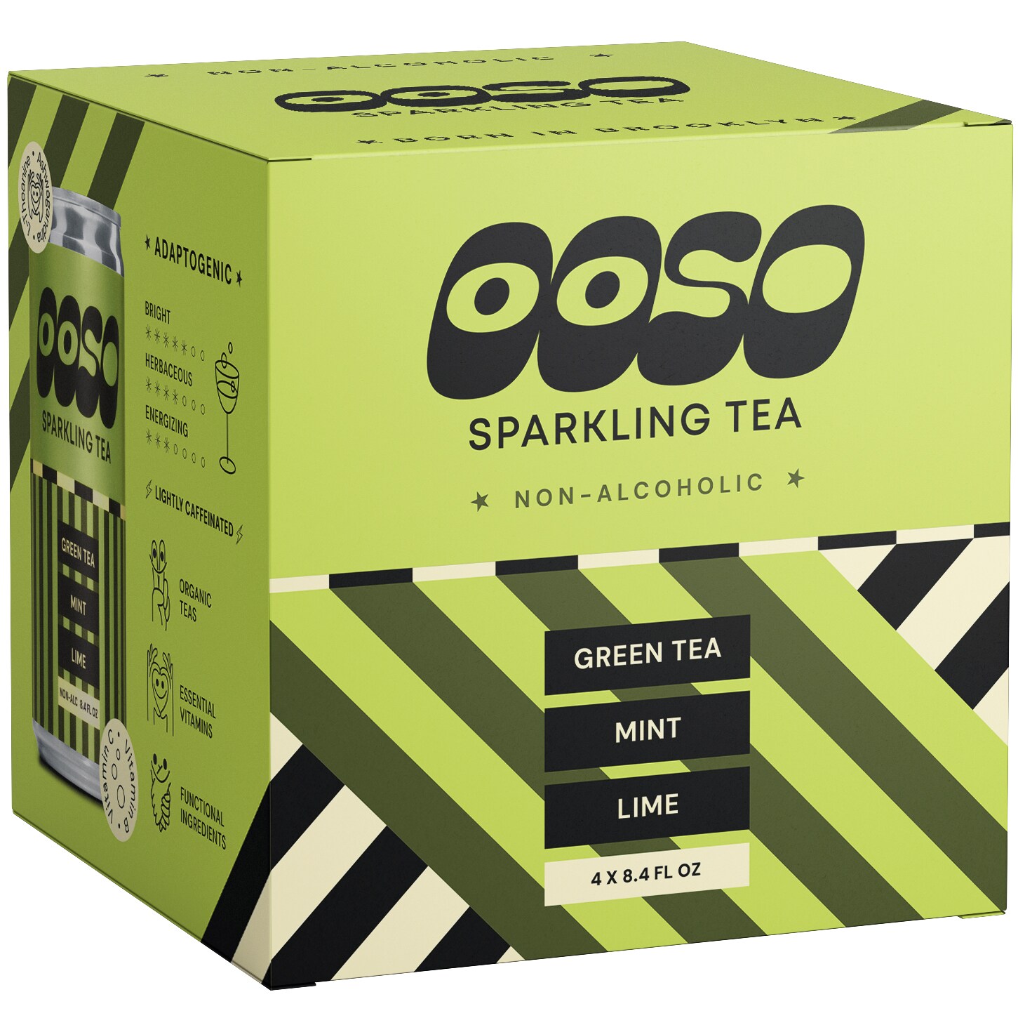 OOSO Sparkling Tea - Green Tea/Mint/Lime, Cans