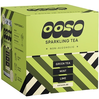 OOSO Sparkling Tea - Green Tea/Mint/Lime, Cans