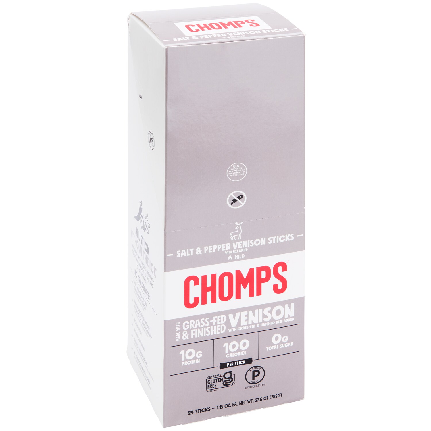 CHOMPS Venison Sticks, Salt & Pepper