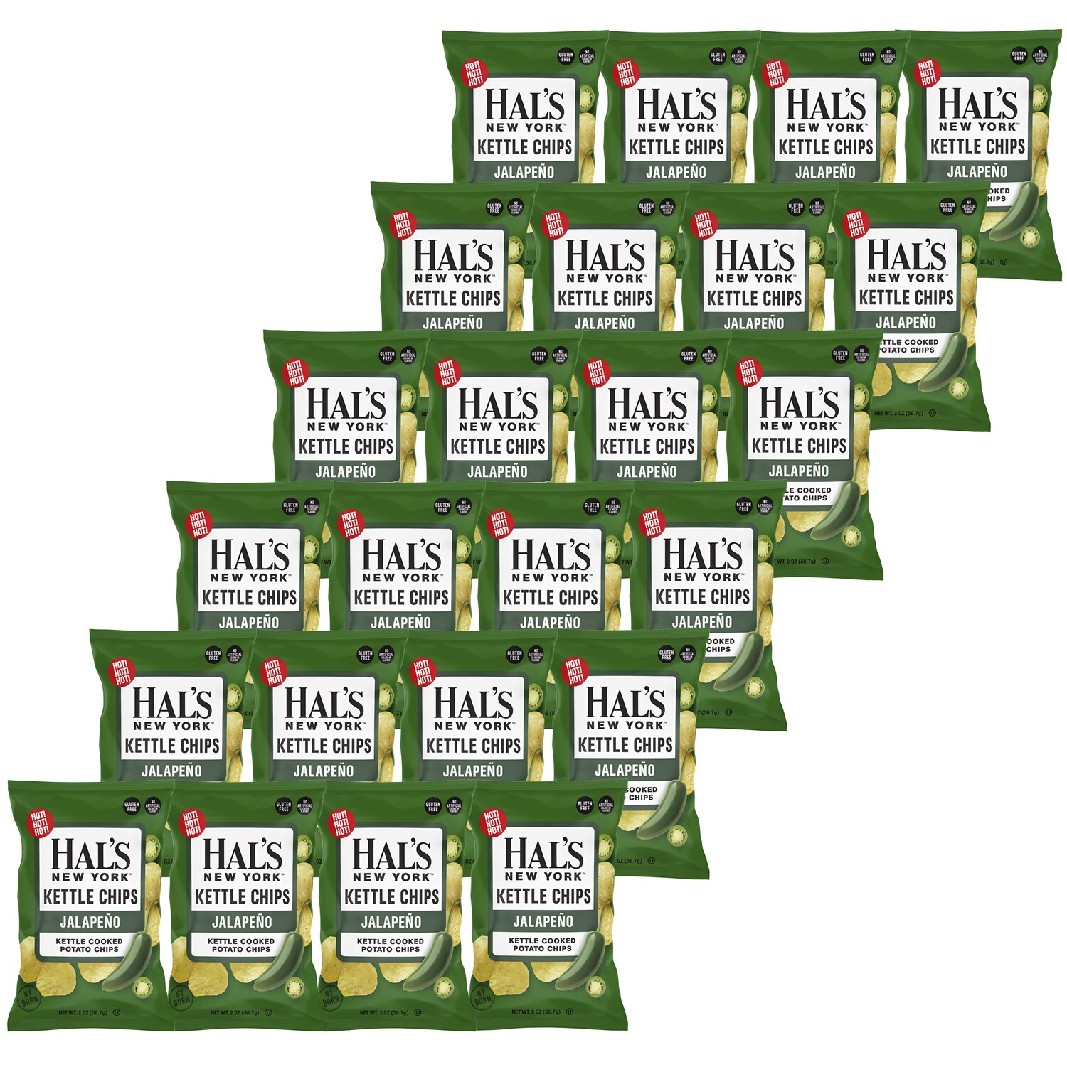 Hal's New York Kettle Cooked Potato Chips, Jalapeño