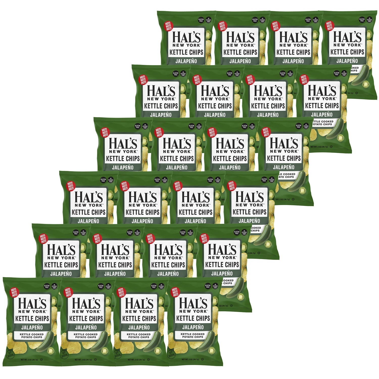 Hal's New York Kettle Cooked Potato Chips, Jalapeño