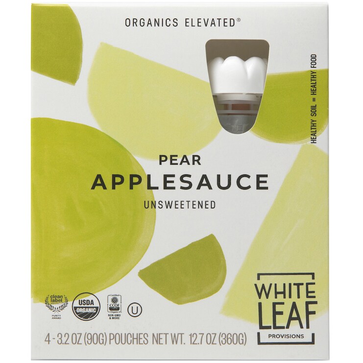 White Leaf Provisions Organic Unsweetened Apple Sauce, Pear