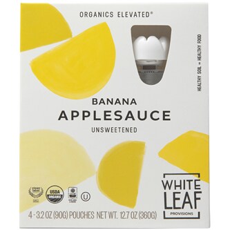 White Leaf Provisions Organic Unsweetened Apple Sauce, Banana