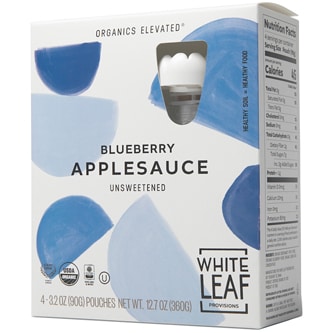 White Leaf Provisions Organic Unsweetened Apple Sauce, Blueberry