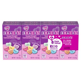 Brach's Sweet Bright Conversation Hearts Candy, Sweet & Tangy
