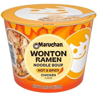 Maruchan Wonton Ramen Noodle Soup, Hot & Spicy Chicken Flavor