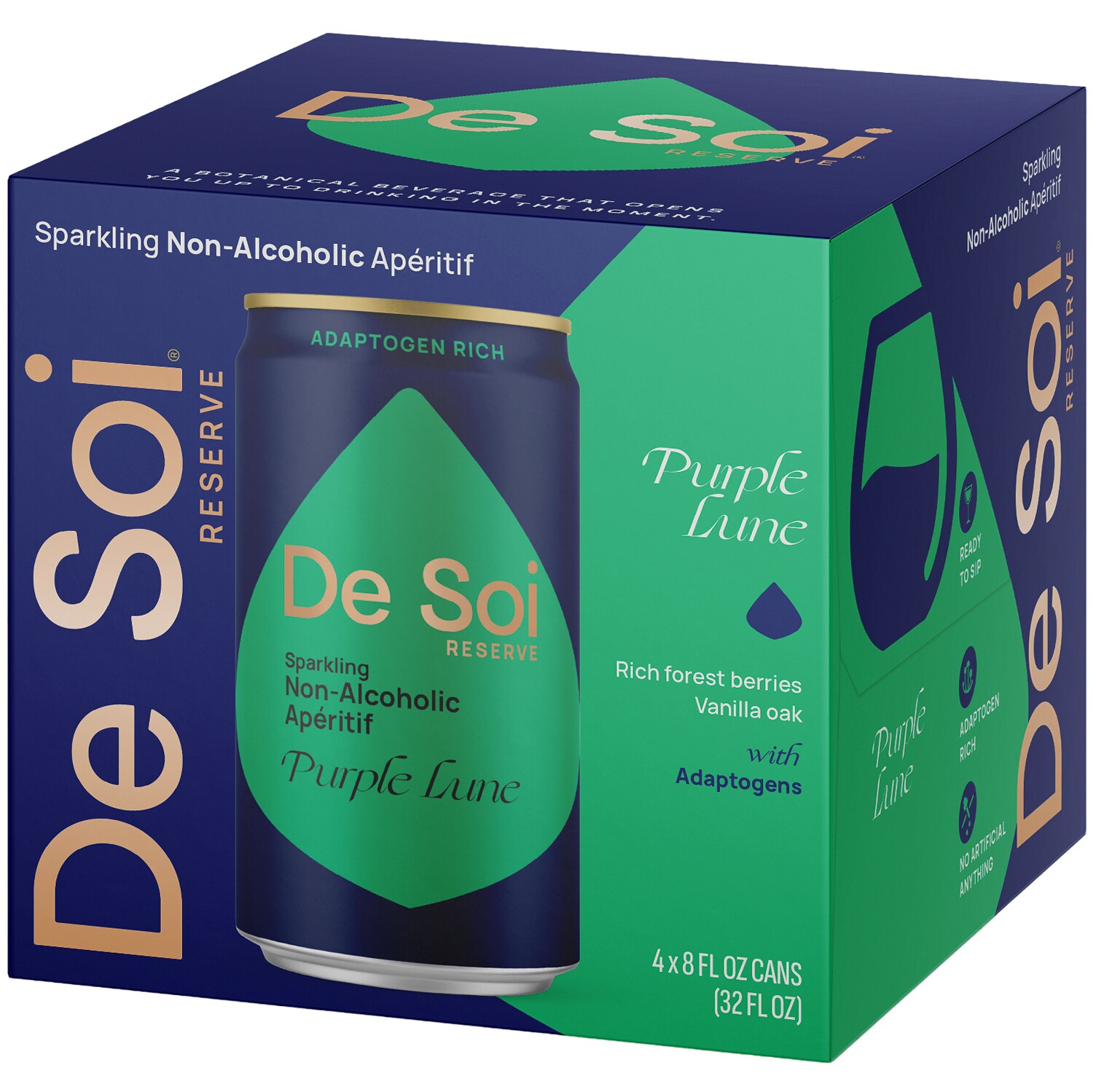 De Soi Sparkling Non-Alcoholic Apéritif, Purple Lune, Cans