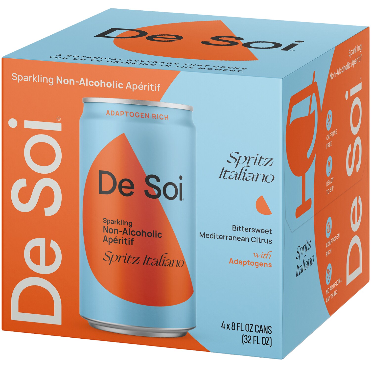 De Soi Sparkling Non-Alcoholic Apéritif, Spritz Italiano, Cans