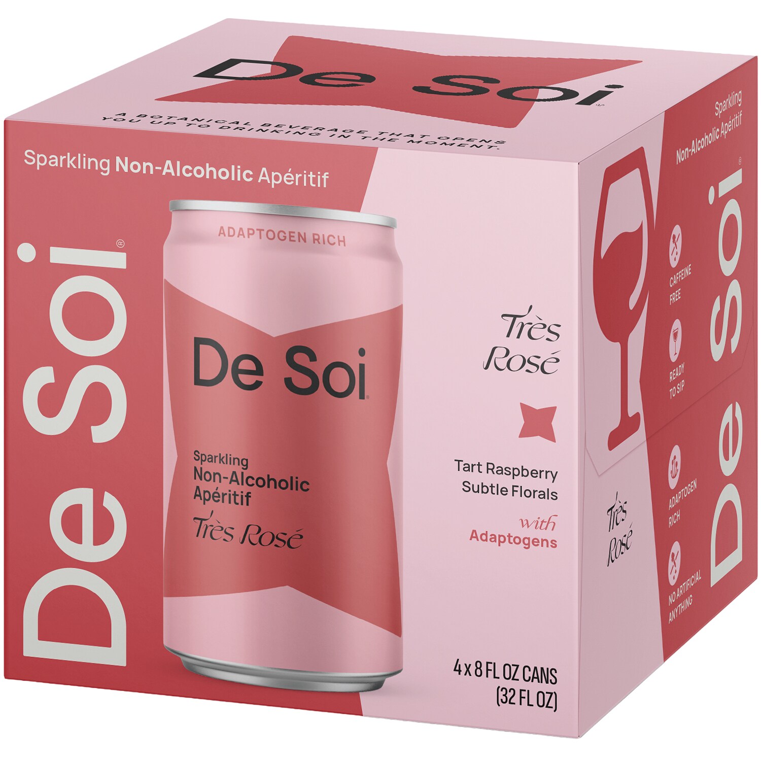 De Soi Sparkling Non-Alcoholic Apéritif, Très Rosé , Cans