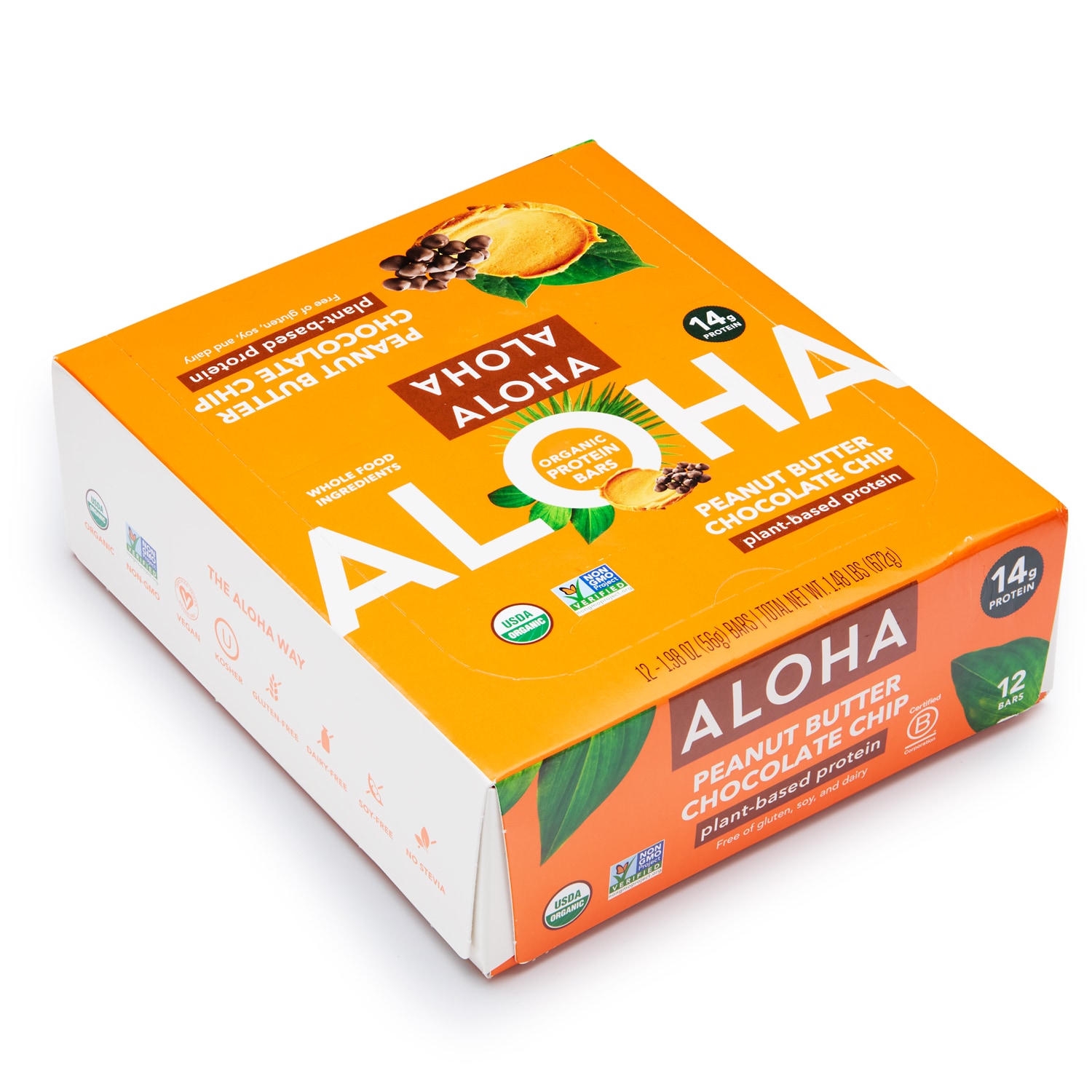 Aloha Organic Plant-Based Protein Bar, Peanut Butter Chocolate Chip