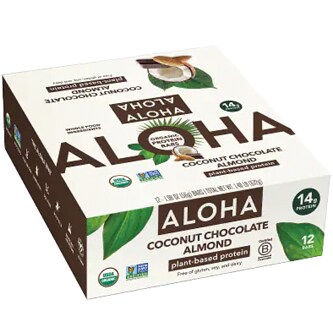 Aloha Organic Plant-Based Protein Bar, Coconut Chocolate Almond