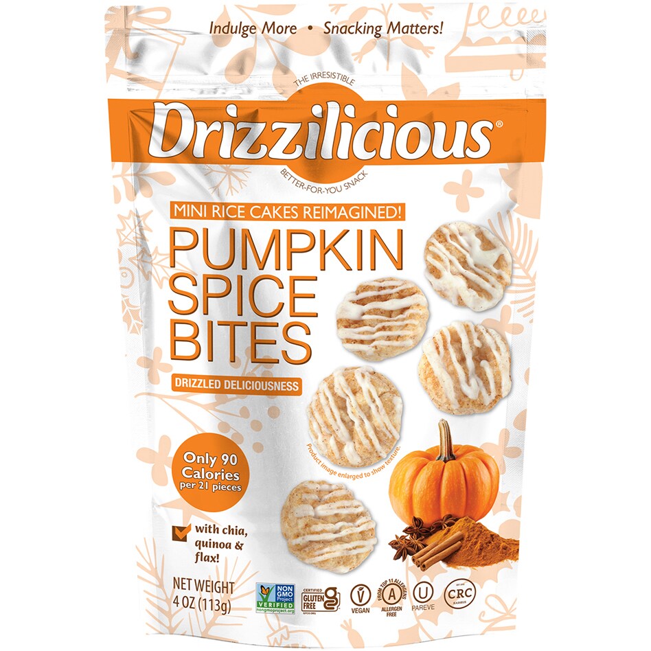 Drizzilicious Mini Rice Cakes Reimagined, Pumpkin Spice Bites