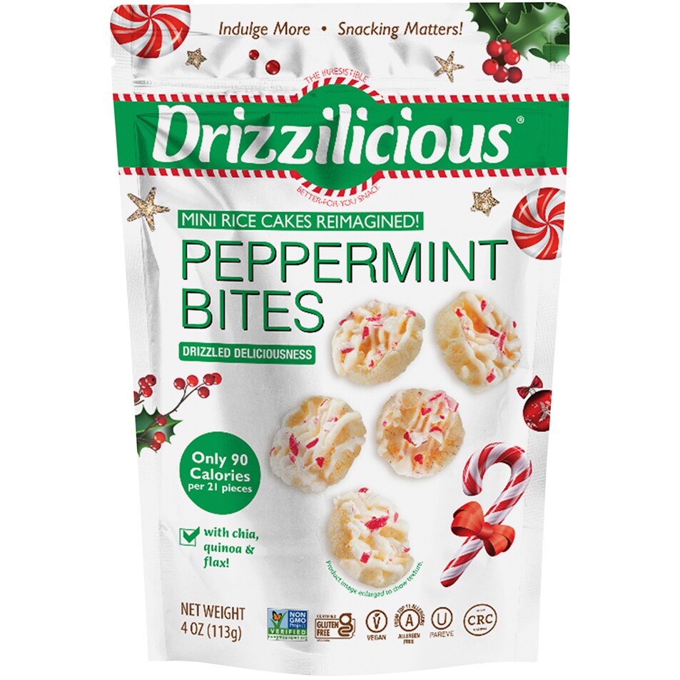 Drizzilicious Mini Rice Cakes Reimagined, Peppermint Bites